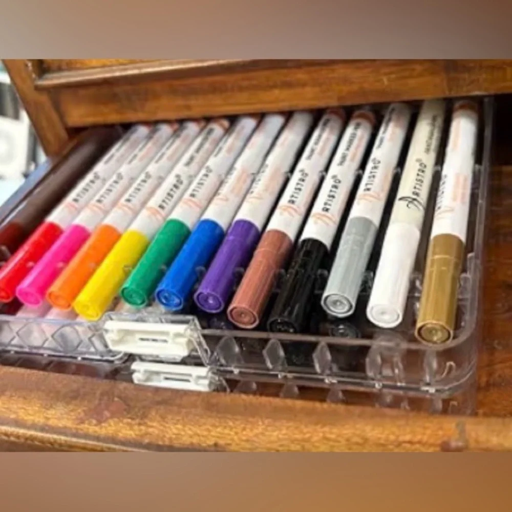 Shuttle Art Stackable Clear Marker Case - 3 layers, 36 marker slots. Like new.